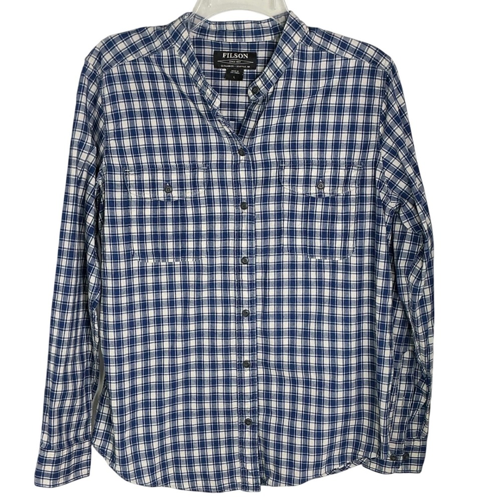 Filson Kadin Island Women's Plaid Long Sleeve Button Up Shirt Size Large Junior